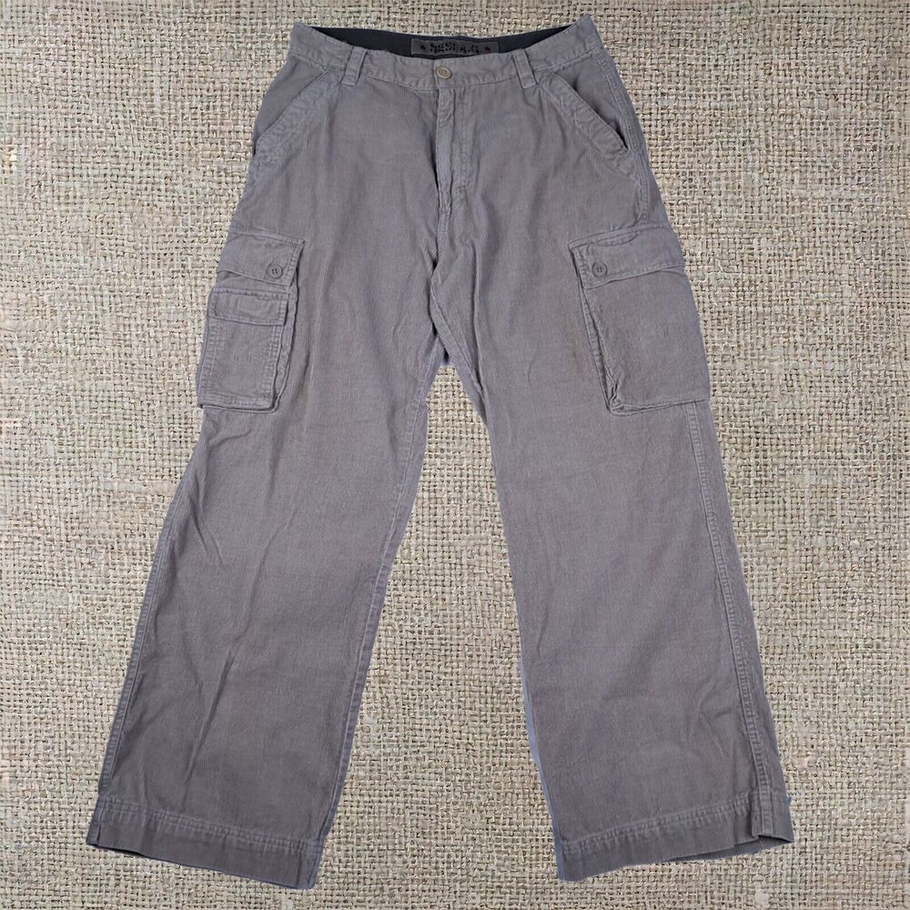 Nesi AG Beige Corduroy Cargo Pants 32W Vintage Classic Straight Leg Y2k
